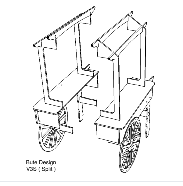 Bute Design V3 SPLIT. Wall Mounted. Candy Cart V3 SPLIT - Wall Mounted