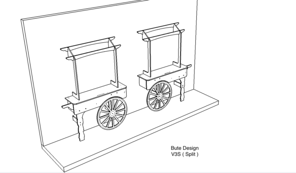 Bute Design V3 SPLIT. Wall Mounted. Candy Cart V3 SPLIT - Wall Mounted