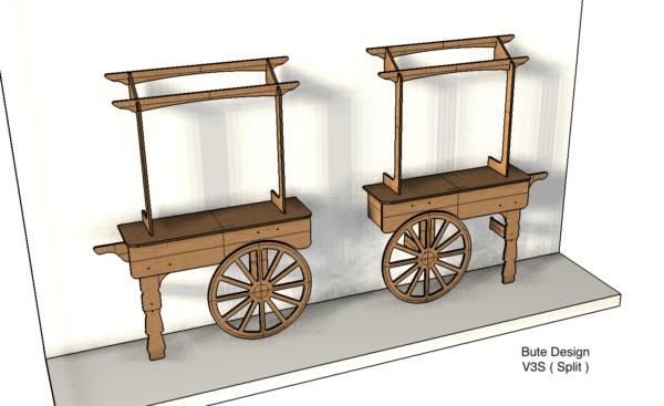 Bute Design V3 SPLIT. Wall Mounted. Candy Cart V3 SPLIT - Wall Mounted