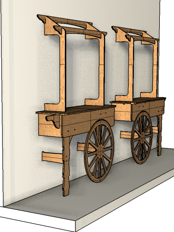 Bute Design V3 SPLIT. Wall Mounted. Candy Cart V3 SPLIT - Wall Mounted