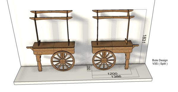 Bute Design V3 SPLIT. Wall Mounted. Candy Cart V3 SPLIT - Wall Mounted