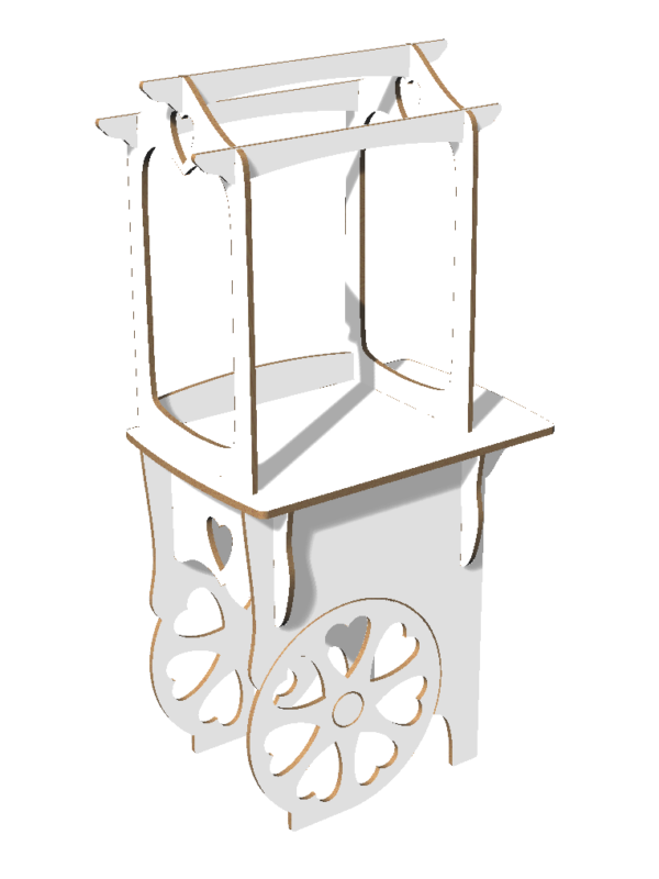 V1 Candy Cart Painted Satin White - Bute Desgin Bute Compact – Wooden Candy Cart for Weddings & Events | Bute Design V1