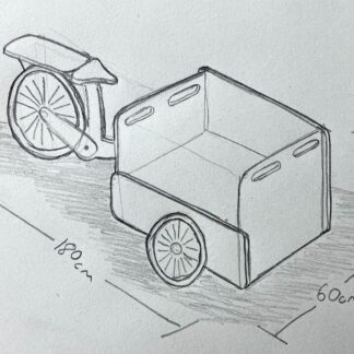 Plywood Display vending tricycle. 2 working front wheels. ( under development)