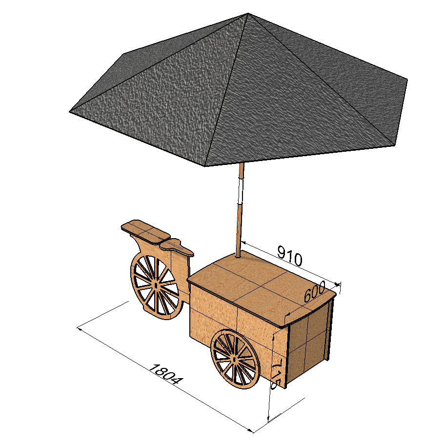 V5 Plywood Display vending tricycle. 2 working front wheels. ( under development) - Image 8