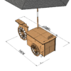 V5 Plywood Display vending tricycle. 2 working front wheels. ( under development)