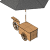 V5 Plywood Display vending tricycle. 2 working front wheels. ( under development)