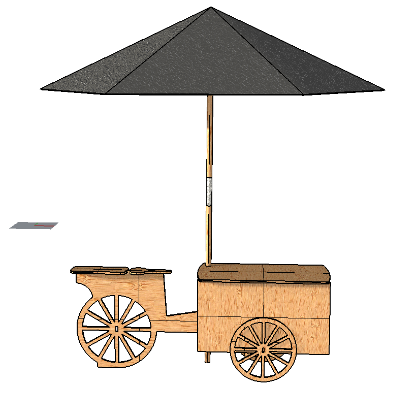V5 Plywood Display vending tricycle. 2 working front wheels. ( under development) - Image 2