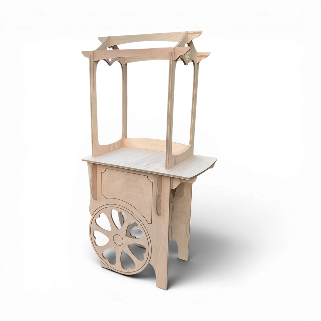 collapsible wedding candy cart uk white plywood